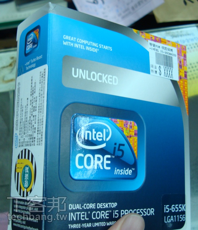 Intel Core i5 655K盒裝外觀