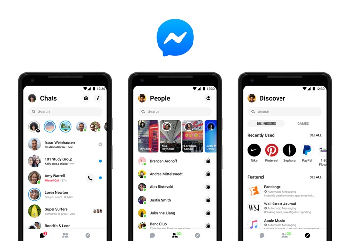 facebook终於著手整顿messenger app门面,迎来精简化介面,黑暗模式与