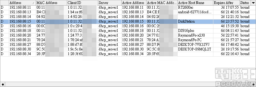 若是使用者不想安裝應用程式,可至家中的無線路由器管理介面,找尋 DiskStation 所對應的 IP 位址