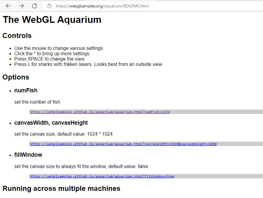 專案官網還有更詳細的設定說明,比如魚的數量、解析度等。