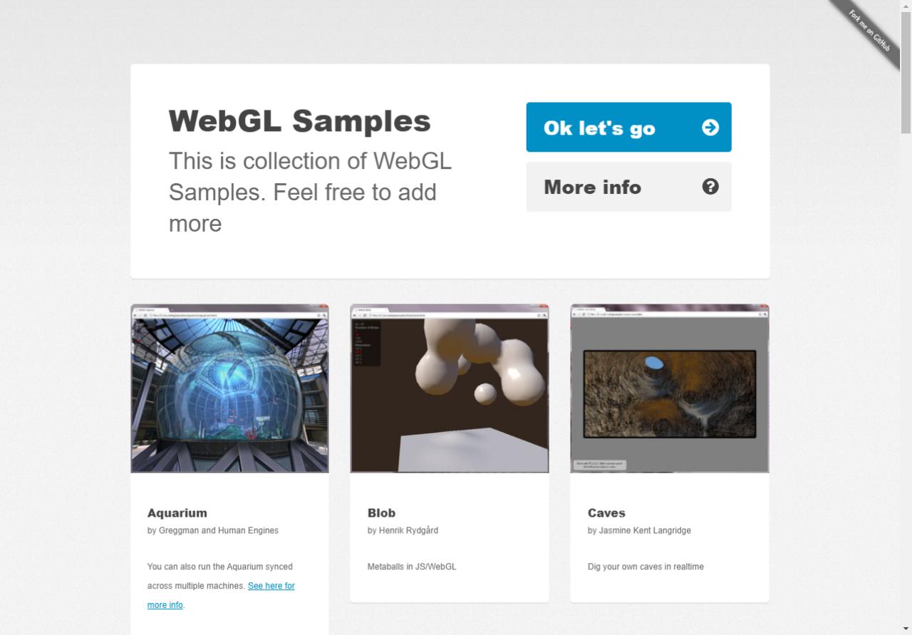 webglsamples.org 還有不少範例可玩,大多都是 3D 互動介面。