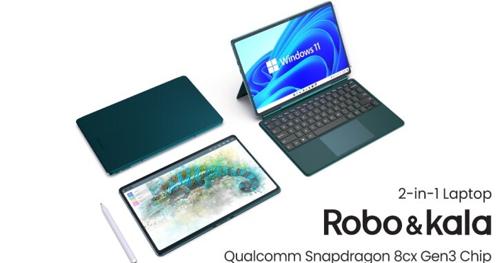 搭載Snapdragon 8cx Gen3處理器，Robo & Kala 2合1平板電腦可跑「正牌」Windows 11