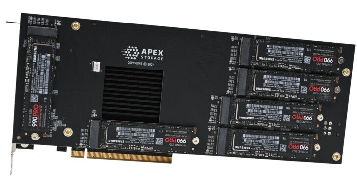 Apex Storage推出X21固態硬碟擴充卡，插滿21條速度飆破30.5 GB/s