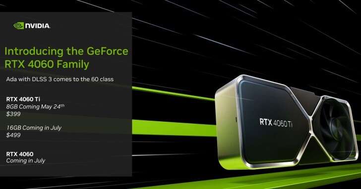 NVIDIA發表GeForce RTX 4060家族，3位成員且16GB版本