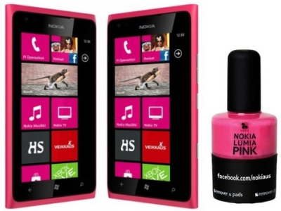 Nokia 宣傳新招，買 Lumia 900 粉紅版送限量版 Nokia Pink 指甲油！