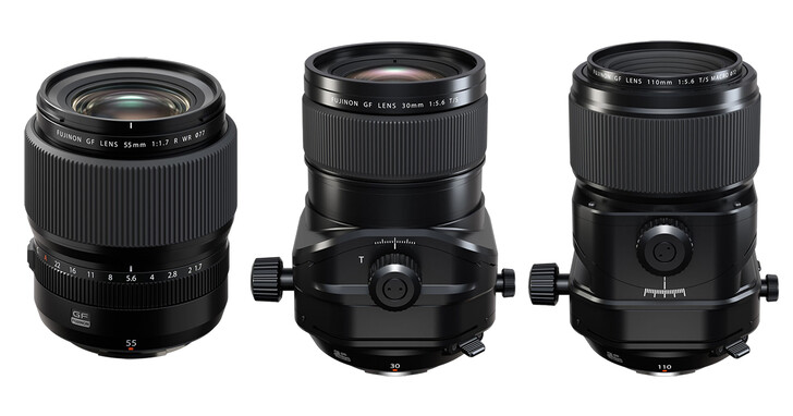富士發表GF55mm F1.7大光圈鏡頭和GF30mm F5.6、GF110mm F5.6移軸鏡
