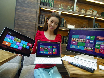 LG 推出 Windows 8 滑蓋式裝置 H160 、10 點觸控 AIO 電腦
