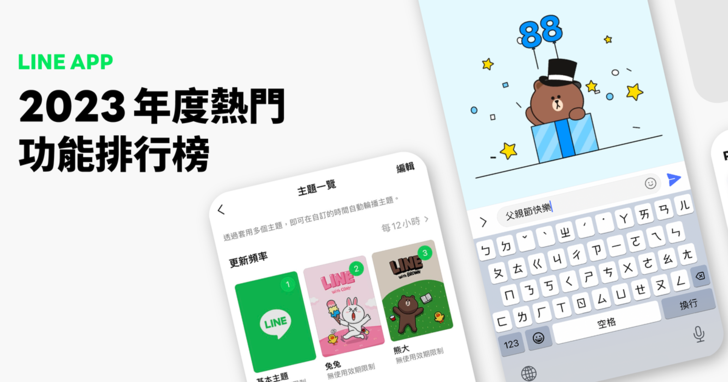 台灣人最愛用 LINE「主題自動輪播」功能！ 2023 LINE App 年度熱門功能排行榜出爐