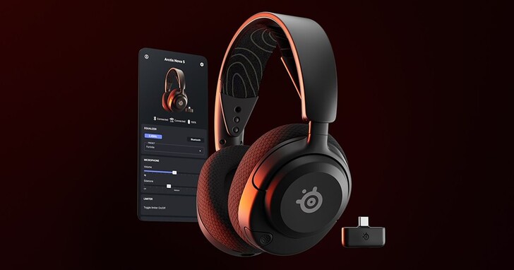 SteelSeries 賽睿 Arctis Nova 5 無線耳機：透過 App 可支援百種以上預設遊戲音訊，售價 4,390 元