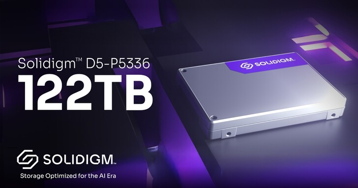 Solidigm 推出全球最大容量 122TB 資料中心 PCIe SSD，專為 AI 和資料密集型工作負載打造