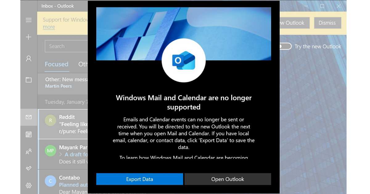 微軟全面淘汰舊版郵件與日曆應用程式，Hotmail／Outlook 同步功能將終止