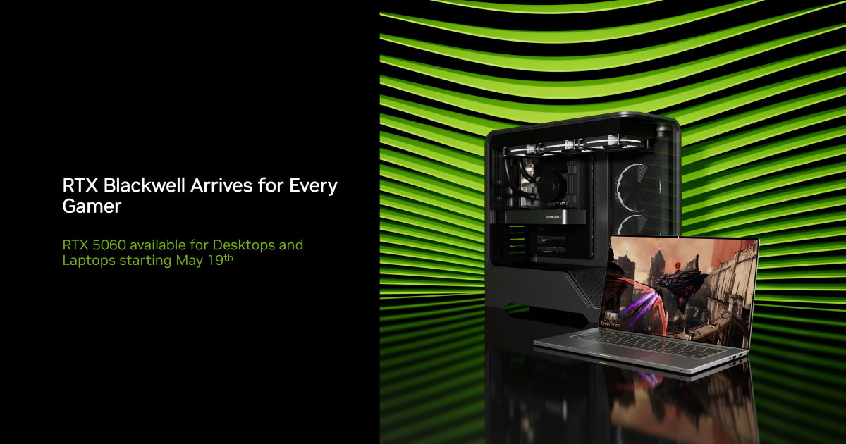 【COMPUTEX 2025】NVIDIA推出GeForce RTX 5060系列產品,顯示卡與行動版顯示晶片同步上市