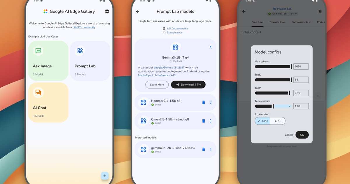 Google 推出 AI Edge Gallery:讓你在手機本地運行模型,沒有網路也能離線生成與問答