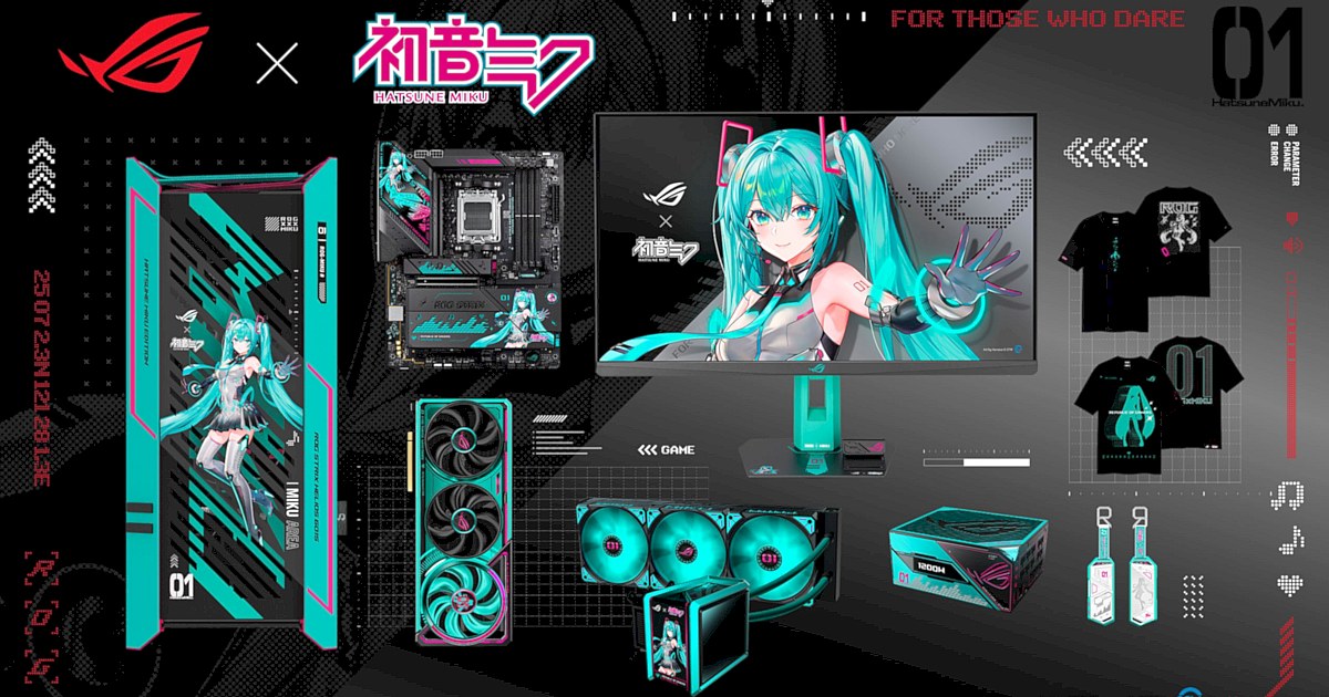 華碩 ROG 推出初音未來特別版全系列零組件及周邊,以「科技 X 二次元」跨界美學強化電競體驗