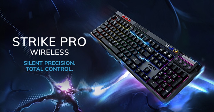 MSI 推出 STRIKE PRO WIRELESS 高階無線機械鍵盤,搭載凱華靜音軸、支援三模連線