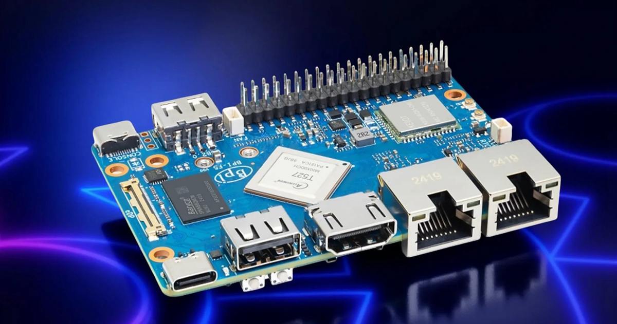 Banana Pi 推出 BPI-F5 單板電腦：全志 T527 晶片、雙千兆網路孔、AI 運算力達 2 TOPS