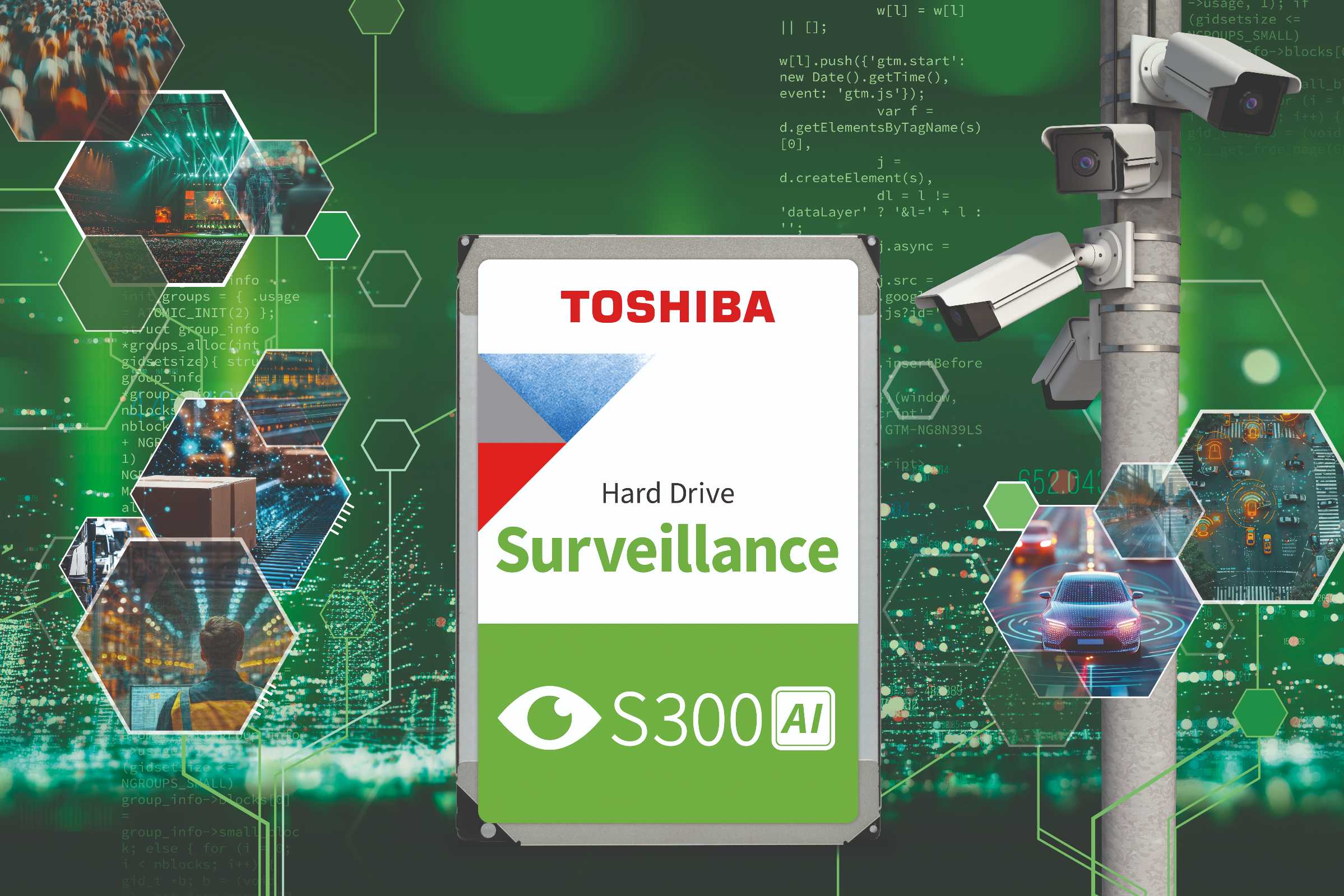 Toshiba 推出全新 S300 AI 監控型硬碟 –專為 AI 影像監控系統需求設計，提供高容量與高效能儲存解決方案