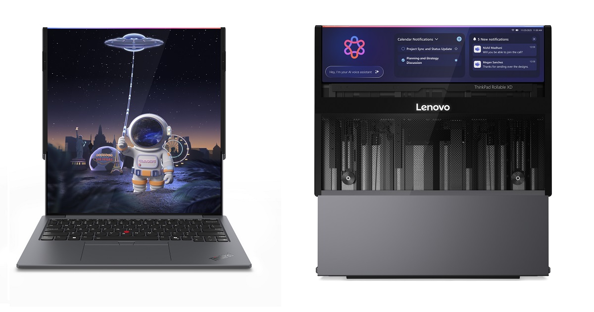 【CES 2026】Lenovo 首創外折捲軸螢幕筆電、內建 NVIDIA Blackwell 的個人 AI 中心