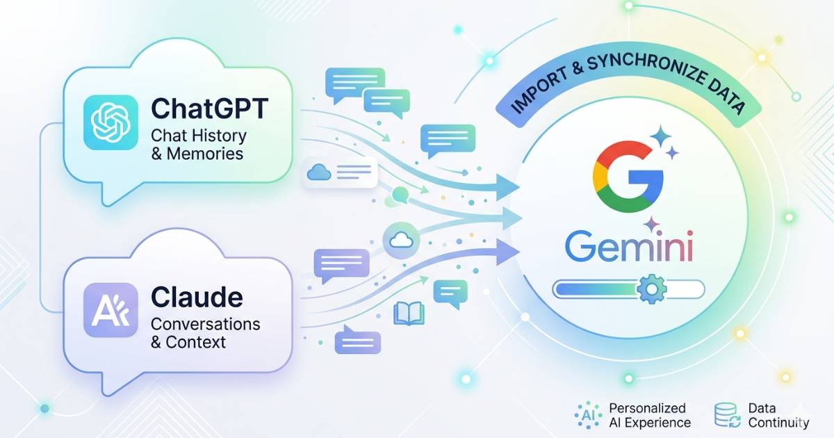 換 AI 不用從零開始！Google Gemini 推出轉移工具，可一鍵匯入 ChatGPT 與 Claude 對話紀錄