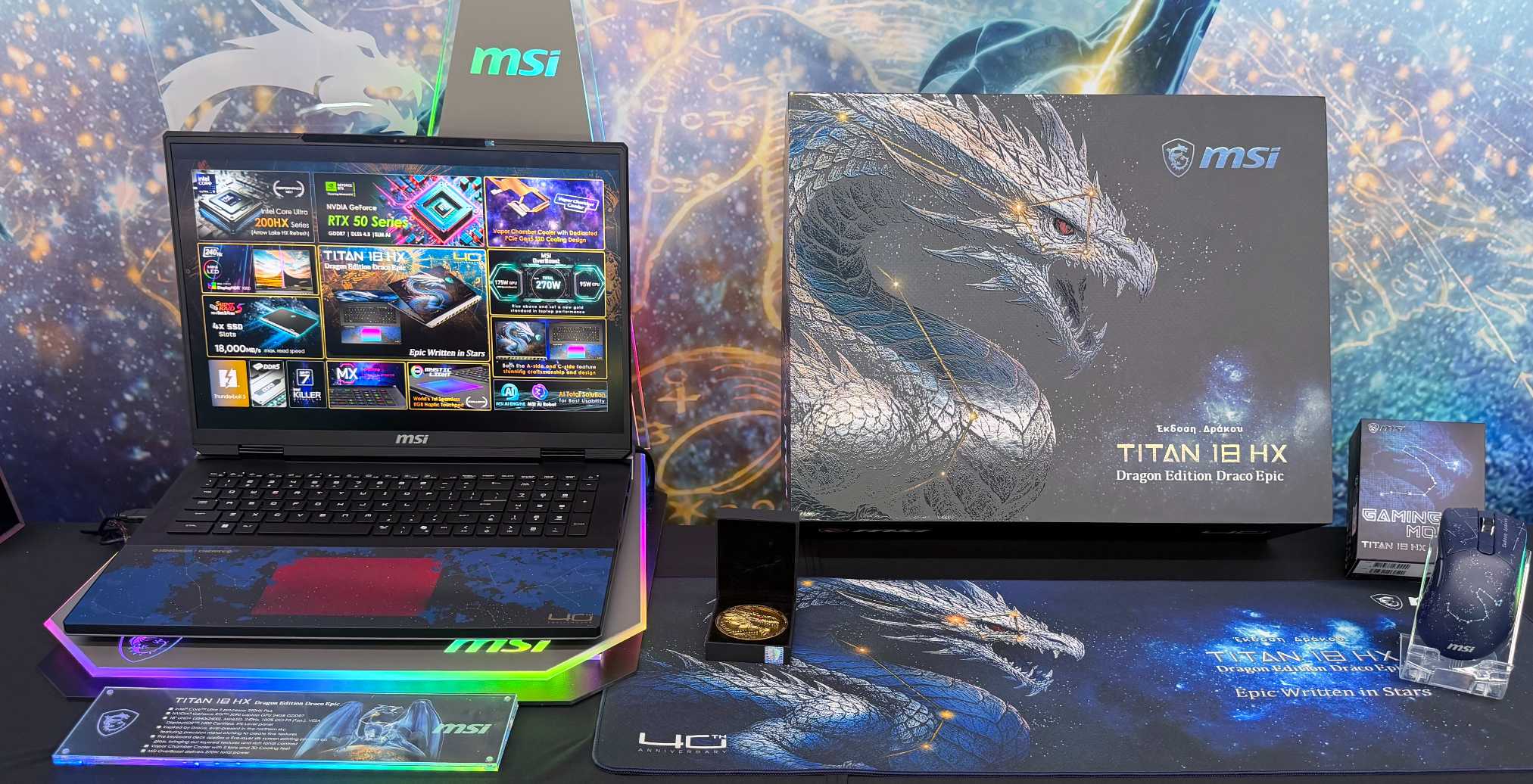 【COMPUTEX 2026】MSI Titan 18 HX 史詩天龍座典藏特仕版搶先看！40 周年紀念款、4K Mini LED 螢幕