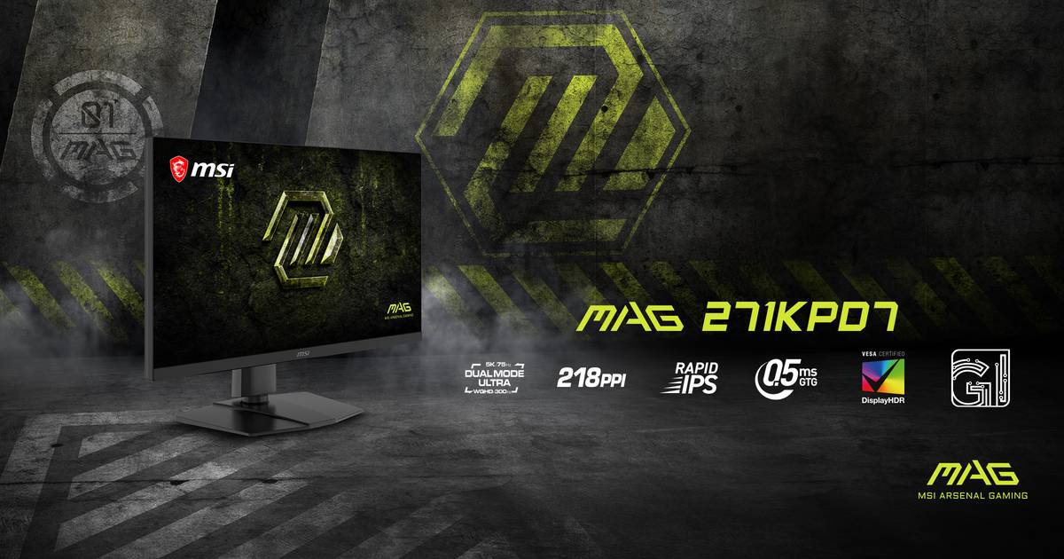 一機雙模式！MSI 推出 27 吋 MAG 271KPD7 顯示器，支援 5K 75Hz 與 WQHD 300Hz 自由切換