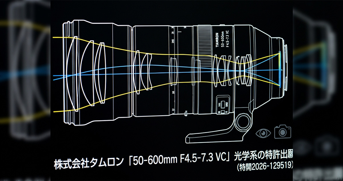12 倍光學變焦！Tamron 公開 50-600mm F4.5-7.3 VC 超望遠變焦鏡頭專利