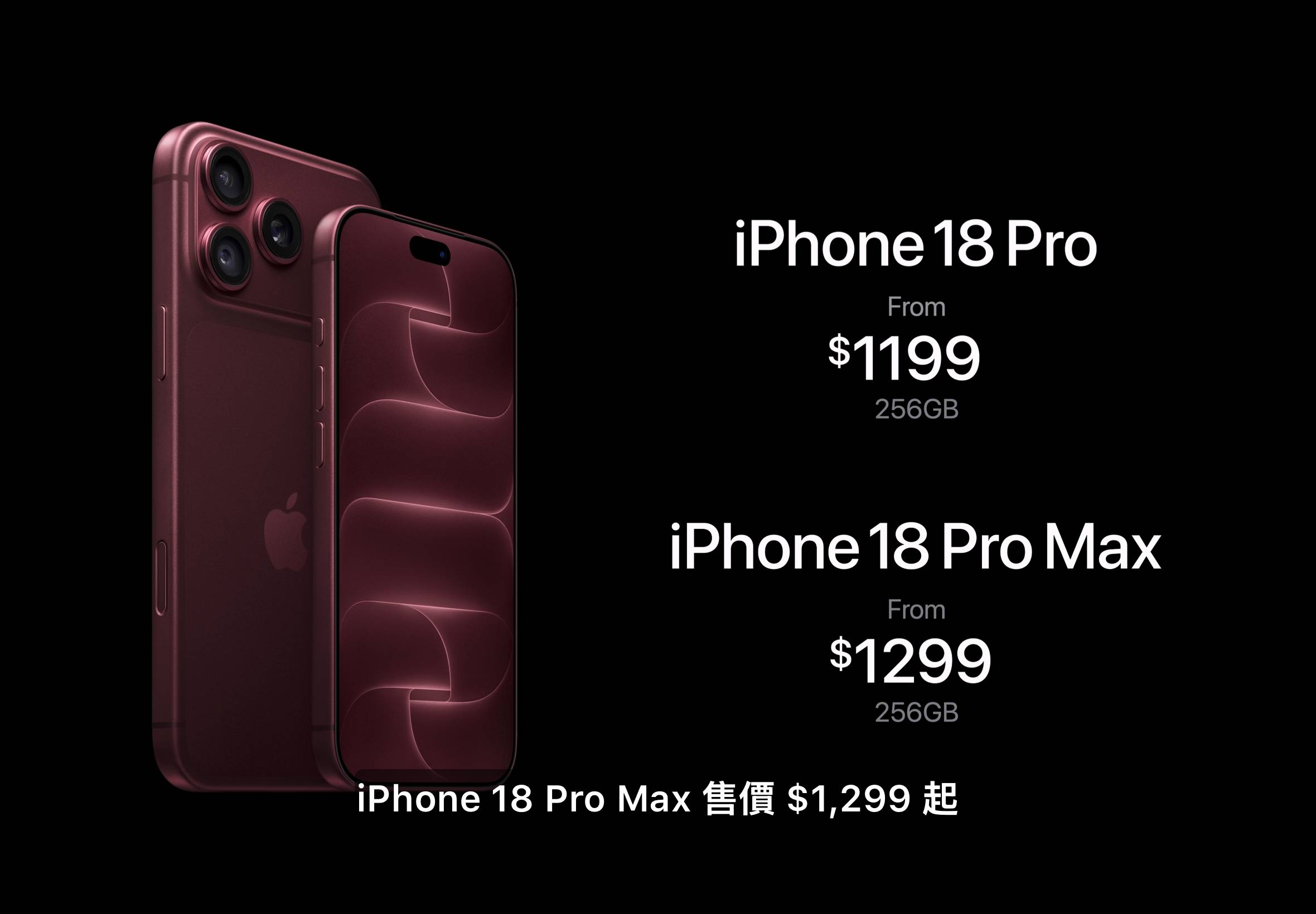 iPhone 18 Pro 系列售價全面調漲：入手門檻來到 44,900 元，頂規 2TB 逼近 9.4 萬元