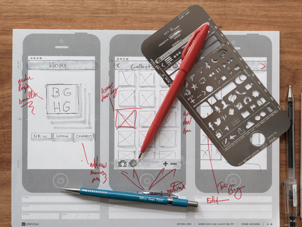 iOS、Android 原型介面設計工具：在你的筆記本上，還附有像素比例尺