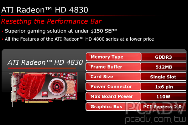 ATI發布Radeon HD 4830
