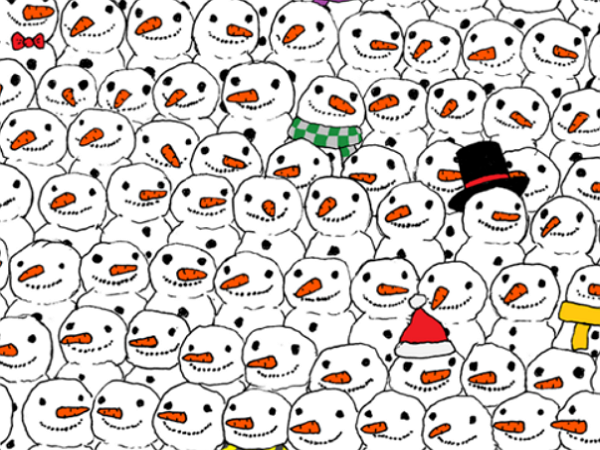 在臉書上玩這個雪人中找熊貓的圖片遊戲，已經讓超過十萬人眼睛看到發痠