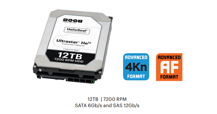 WD 推出 Ultrastar He12 企業級硬碟，儲存容量推升至 12TB