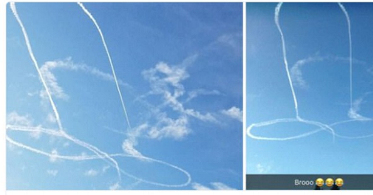 美國海軍生氣了，因為一名白目飛行員利用戰鬥機在天空畫了史上最大的色情塗鴉