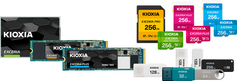 鎧俠株式會社（Kioxia Corporation）宣布推出新品牌消費型產品系列組合（microSD/SD記憶卡、USB隨身碟和SSD）