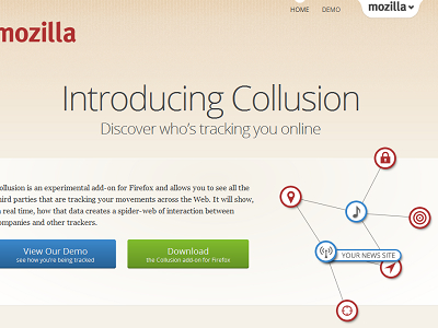Mozilla Collusion 附加元件，即時顯示網站背後的追蹤行為