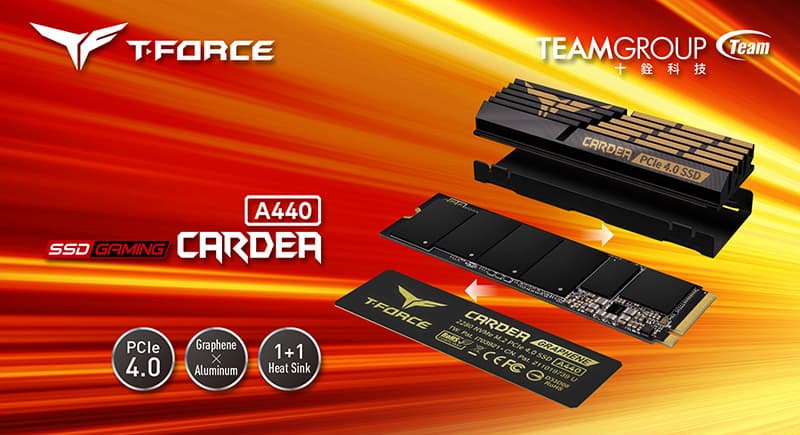 十銓科技震撼推出業界極致規格T-FORCE CARDEA A440 PCIe4.0 SSD 石破天驚 挑戰飆速極限