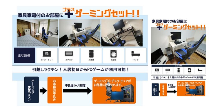 日本租房企業推出「搭載電競PC套裝」租房方案，連租三年電競主機、電競椅、螢幕直接送