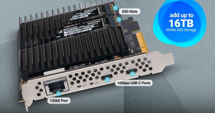 Sonnet McFiver PCIe Card多功能擴充卡，1條PCIe Gen3x8搞定一切需求