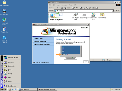 Windows 2000，再......見.....啦