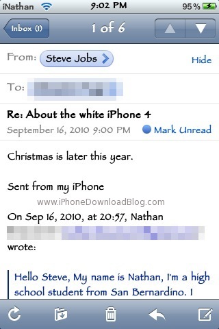 問老賈白色 iPhone 4 何時有？大約在聖誕