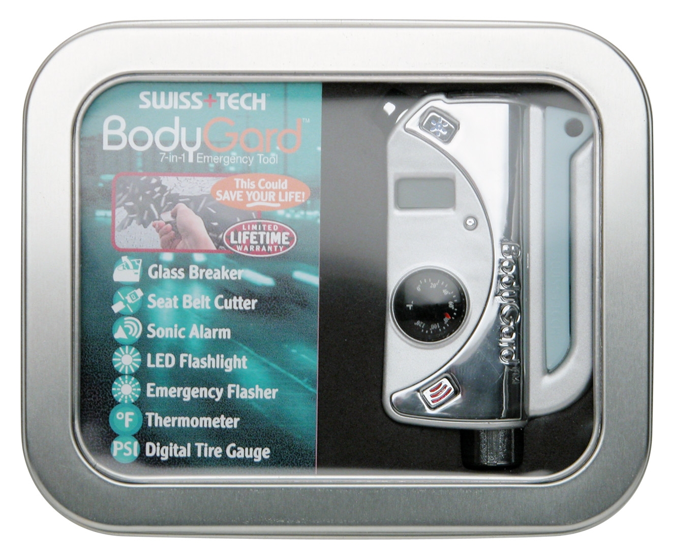 如瑞士萬能刀大小， SWISS+TECH BODYGUARD 隨身車窗安全擊破器鑰匙圈 | T客邦