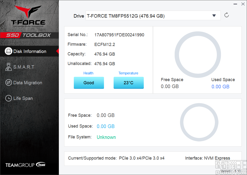▲ SSD Toolbox 採用 T-Force 電競風格介面，下載後解壓縮即可執行，是個無須安裝的綠色軟體。