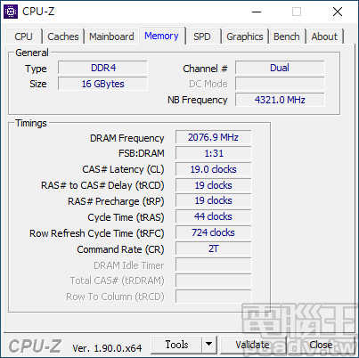 ▲ Fury DDR4 RGB DDR4-3466 8GB 記憶體模組搭配 Core i9-9900K 和 ROG Maximus XI Extreme 主機板，可於 1.4V 超頻至 DDR4-4133 19-19-19-44 2T，等效時脈相較 XMP DDR4-3466 提升幅度將近 20％。