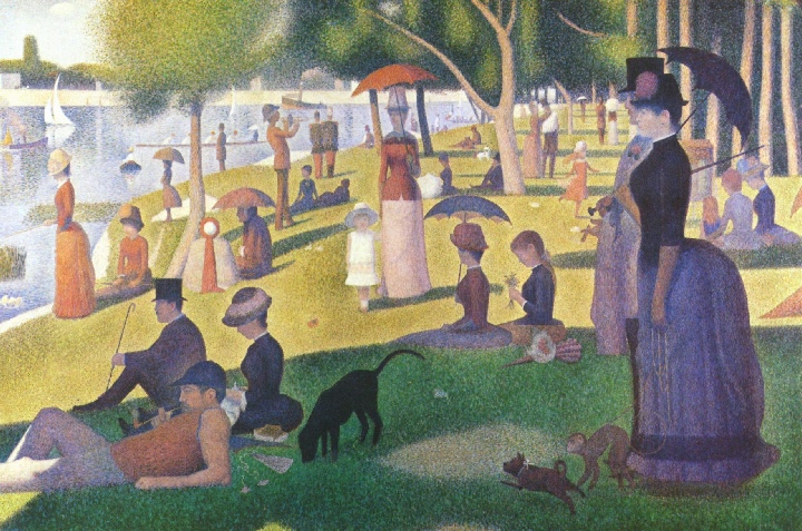《大碗島的星期日下午》是點描派大師秀拉最具代表性的畫作之一。