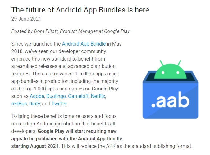 Apk再見了 Android正式宣佈全新app安裝格式aab於八月全面上線 T客邦