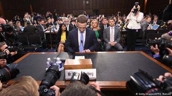Facebook CEO 祖克伯在國會作.