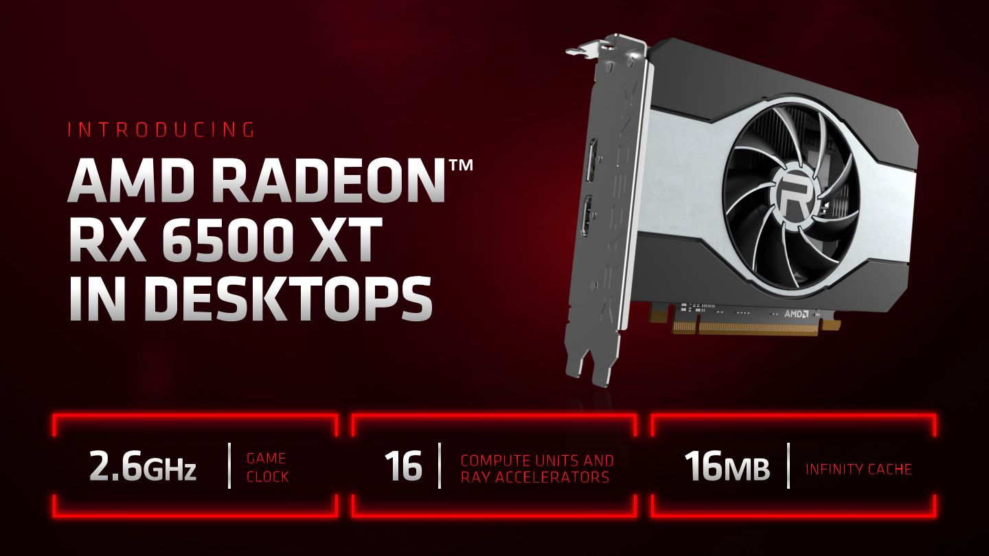 Radeon RX 6500XT是目前AMD最入門的顯示卡。