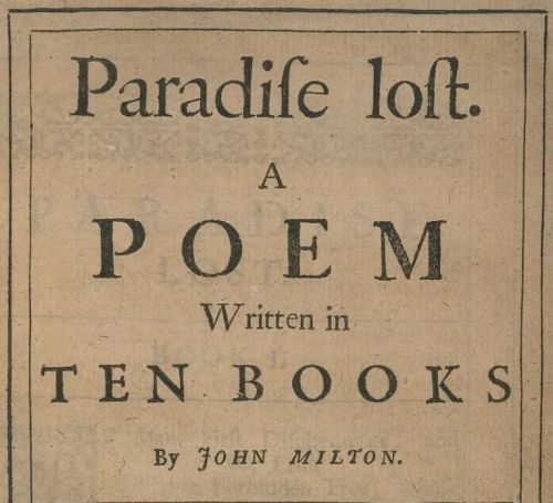 詩集《失樂園》（Paradise lost）的封面頁 小寫的母s基本都印作「長s」