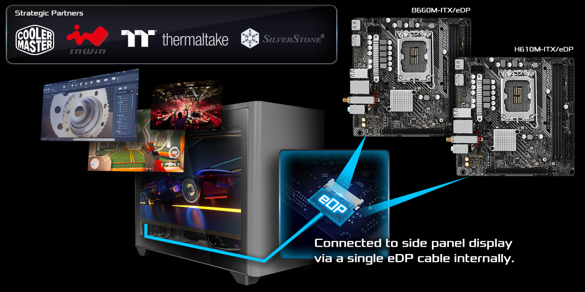 ASRock imported the eDP terminal into the motherboard, which is convenient for players to modify the case on the case.