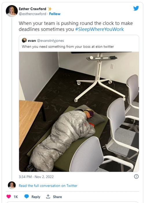 推特工程師求生記：為了保住工作，員工秀出連自己主管都半夜睡在公司