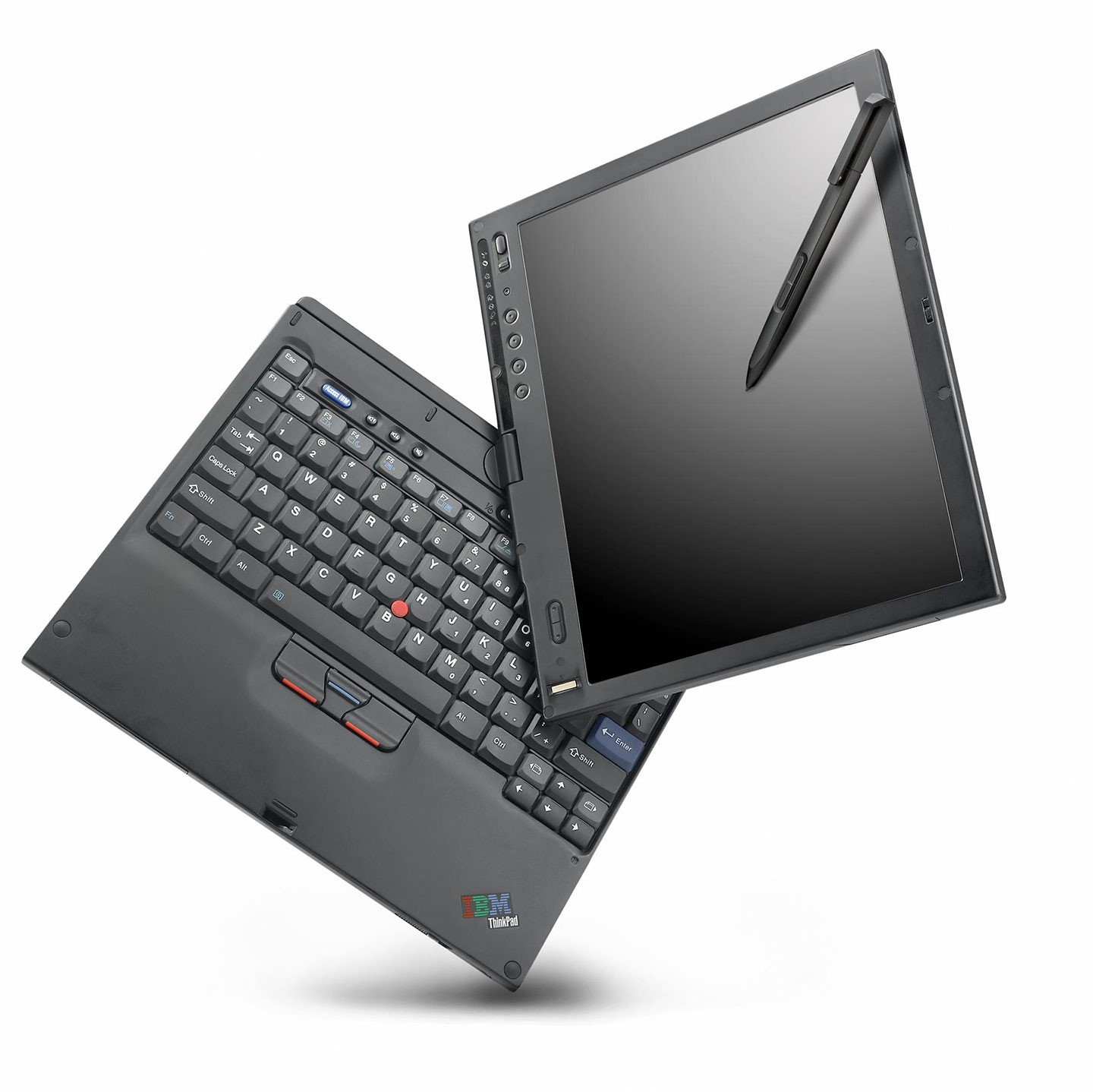採用可旋轉螢幕計的 ThinkPad X41 Tablet，可從電形式轉換為平板。